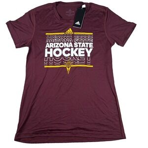 Adidas Womens Small Maroon Arizona State Sun Devils‎ NCAA Ice Hockey Shirt NWT